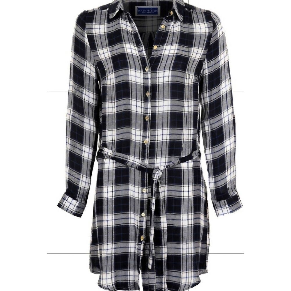 Justify Plaid 3/4 Sleeve Shirt Dress
